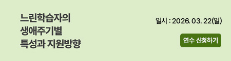 느린학습자의 생애주기별 특성과 지원방향 교육연수